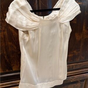 Reiss Ivory Blouse with Elegant Draped Shoulders